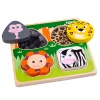 Touch and Feel Safari Puzzle | Wooden Sensory Shape Sorter with Textured Animal Pieces