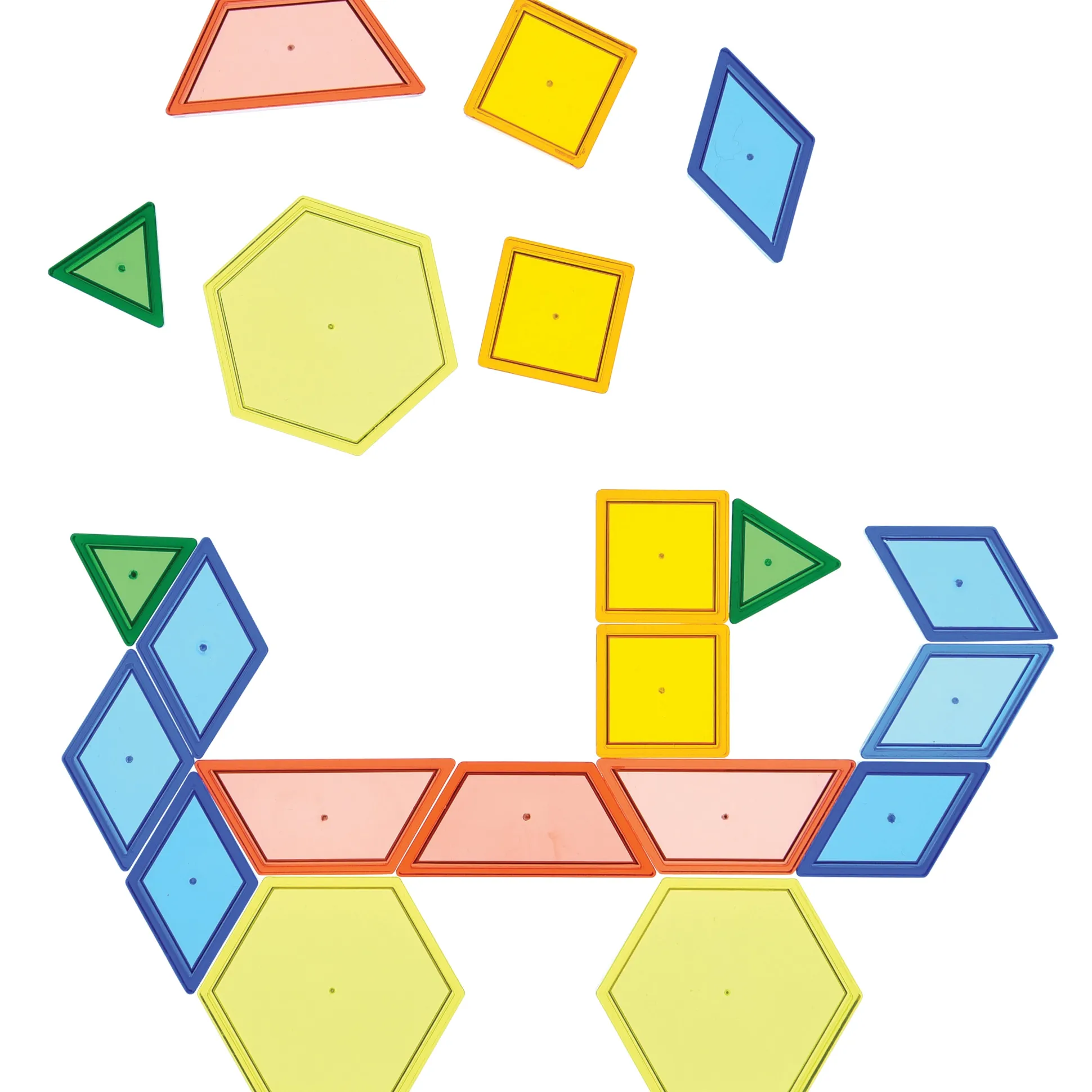 Translucent Light Table Pattern Blocks | 147-Piece Creative STEM Learning Set
