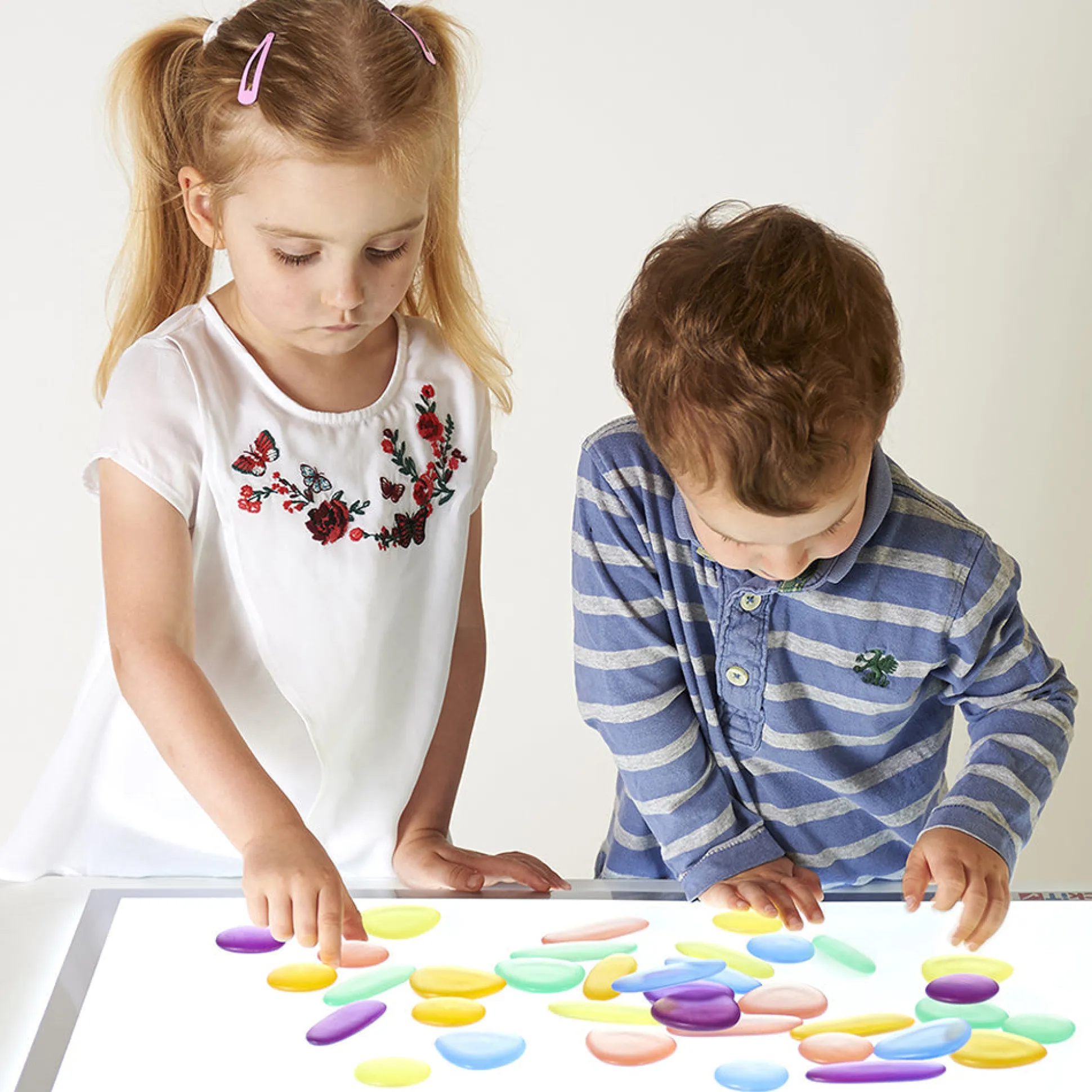 Translucent Rainbow Pebbles | Stacking, Sorting, and Color 36-Piece Play Set