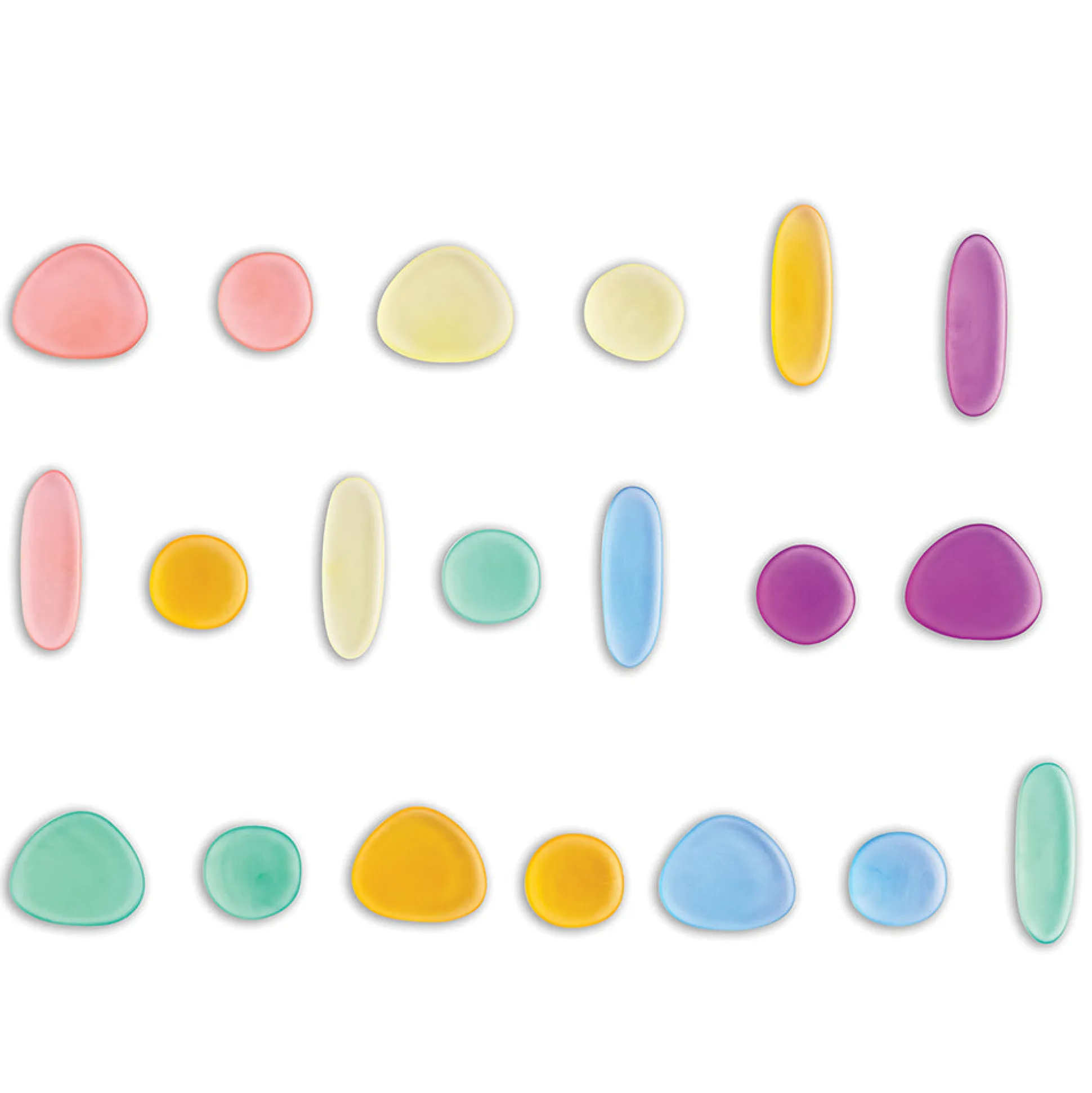 Translucent Rainbow Pebbles | Stacking, Sorting, and Color 36-Piece Play Set