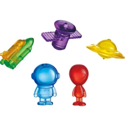 Translucent Space Counters Set | 36 Piece STEM Math Manipulatives with Astronaut, Rocket & UFO Designs