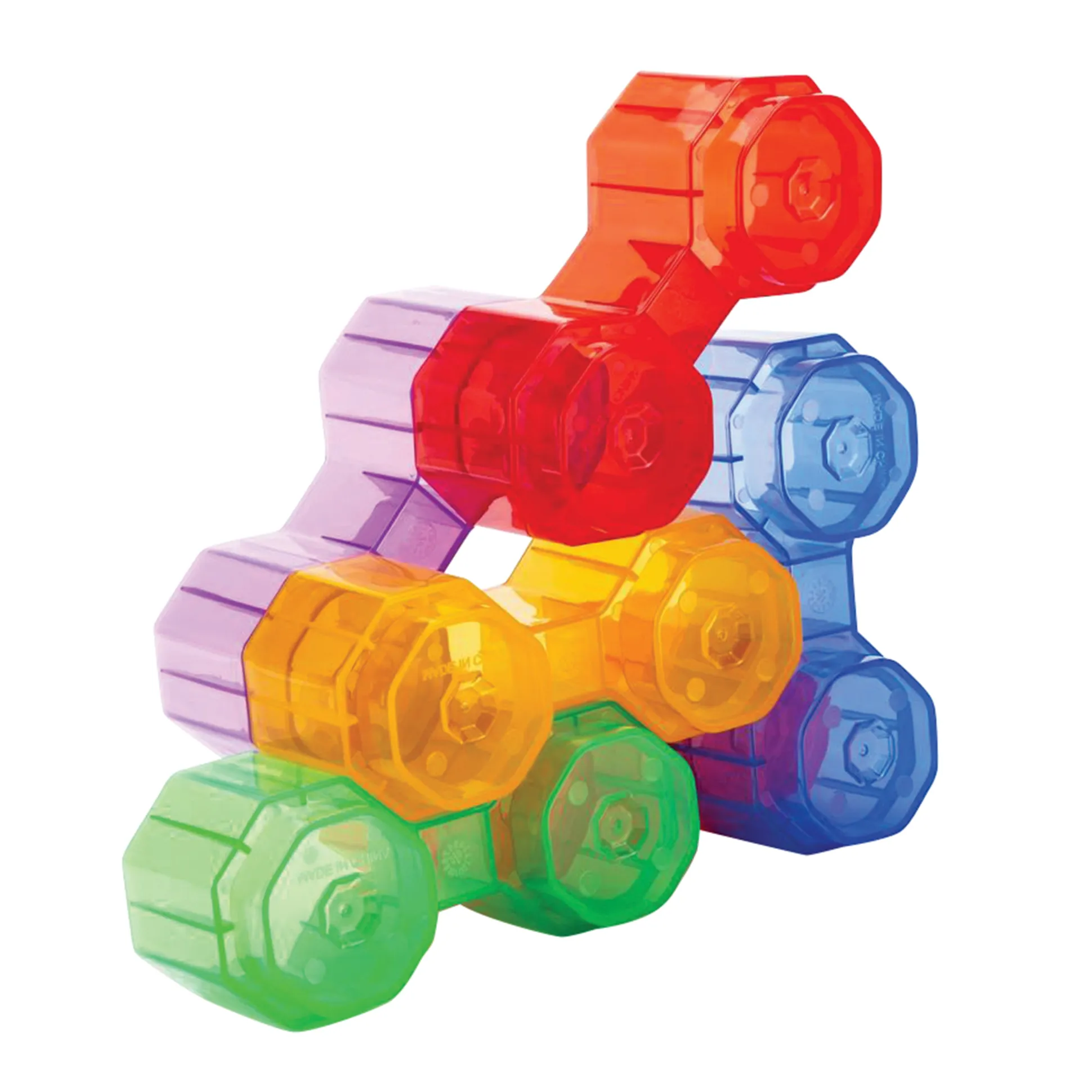 Translucent Twin Blocks | 48-Piece Interlocking Building Set for Light Table Play, Early Engineering & Fine Motor Development