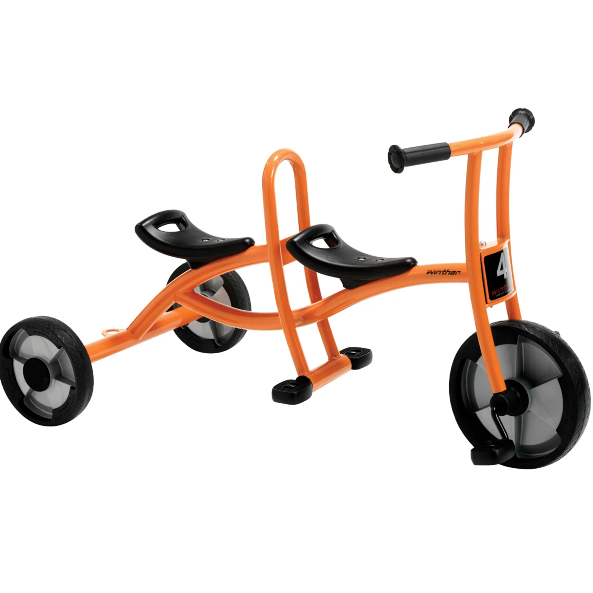 Trike-For-Two Dual Seat Playground Tricycle | Cooperative Ride-On Trike