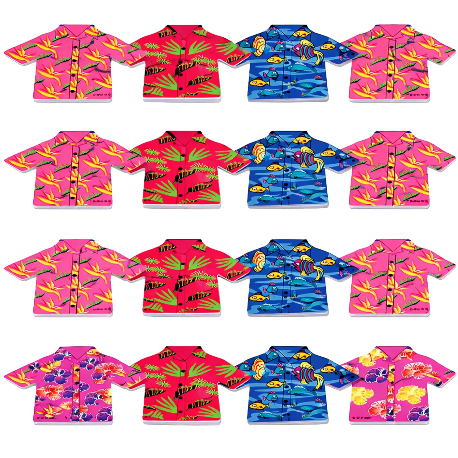 Tropical Shirt Memo Pads - Set of 12