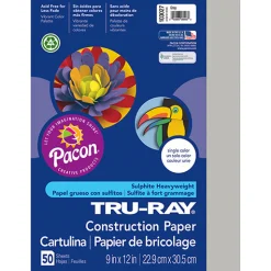 Tru-Ray® Construction Paper, Gray, 9" x 12" - 50 Sheets