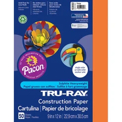 Tru-Ray® Construction Paper, Orange, 9" x 12" - 50 Sheets