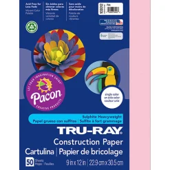 Tru-Ray® Construction Paper, Pink, 9" x 12" - 50 Sheets