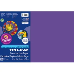 Tru-Ray® Construction Paper, Purple, 12" x 18" - 50 Sheets