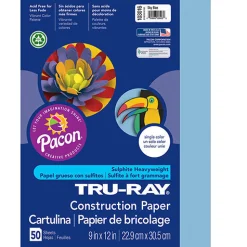 Tru-Ray® Construction Paper, Sky Blue, 9" x 12" - 50 Sheets