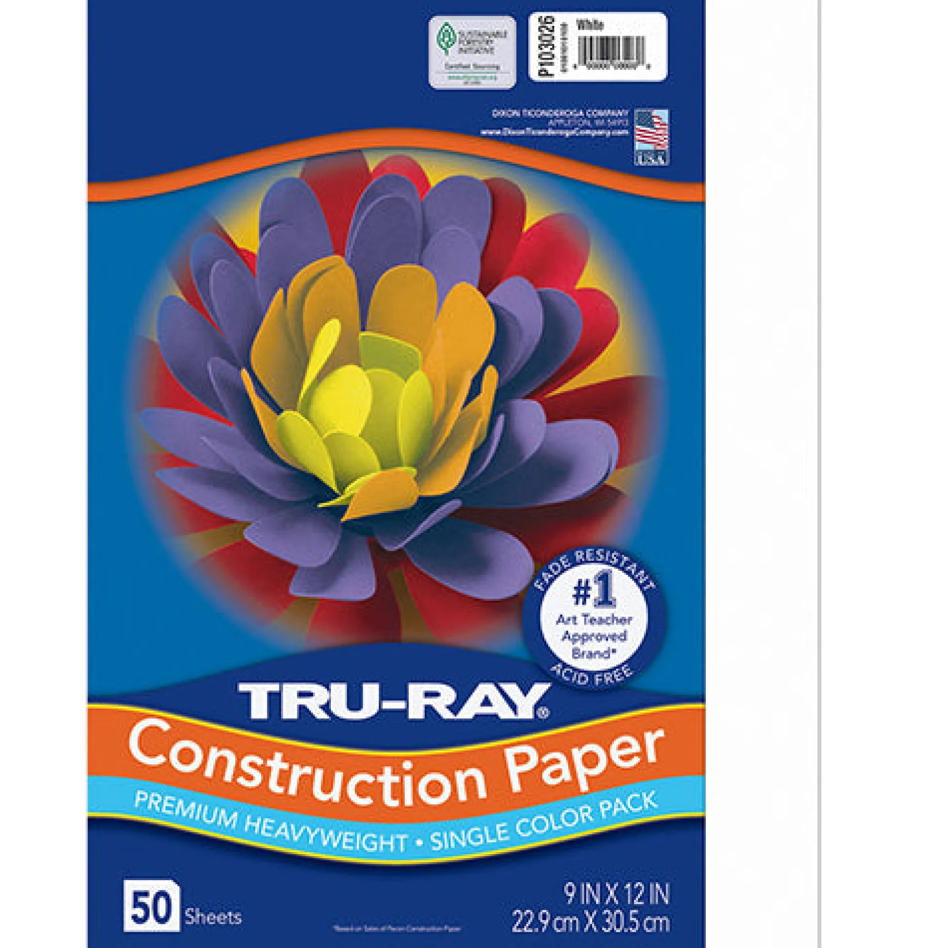Tru-Ray® Construction Paper, White, 9" x 12" - 50 Sheets