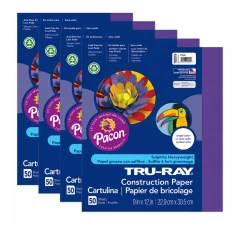 Tru-Ray Heavyweight Construction Paper - 250 Sheets - Purple - 9" x 12"