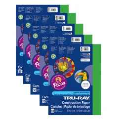 Tru-Ray Heavyweight Construction Paper - 250 Sheets - Festive Green - 9" x 12"