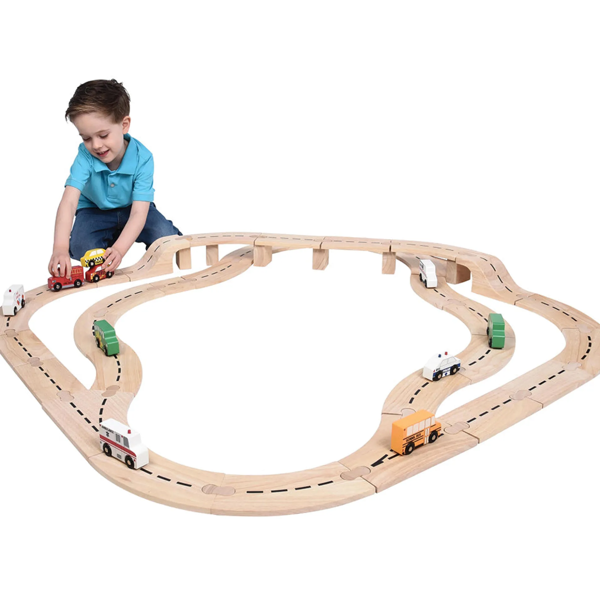 Unit Block Roadway Car Track Set