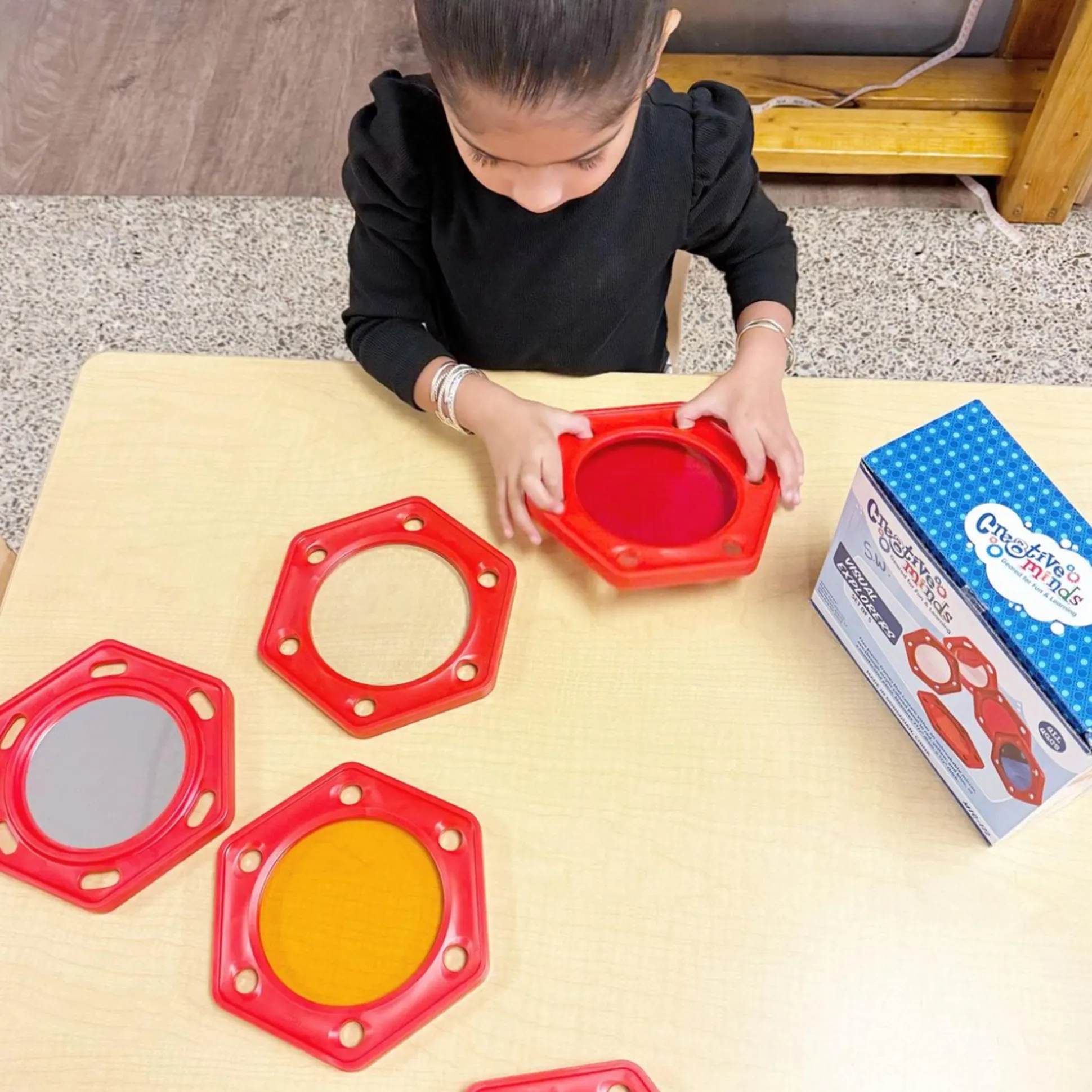 Visual Explorers Sensory Toy Set | 5 Colorful Frames with Mirrors & Acrylic Panels