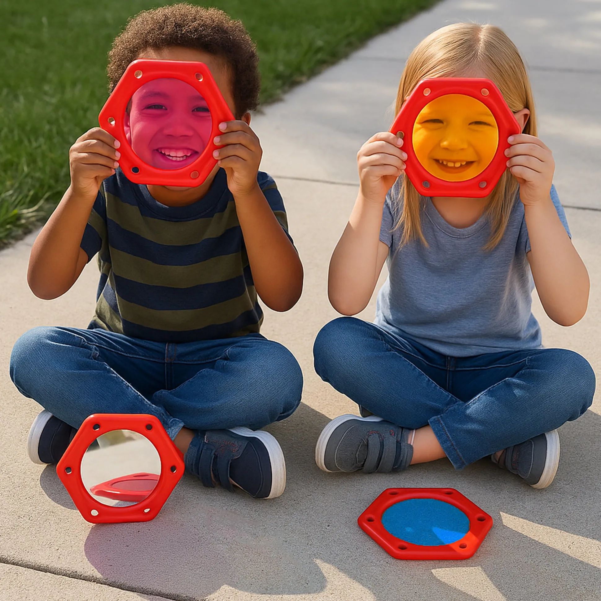 Visual Explorers Sensory Toy Set | 5 Colorful Frames with Mirrors & Acrylic Panels