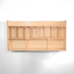 Wall Mounted Eight Cubby Diaper Cabinet | Birch Plywood Storage Organizer with Adjustable Dividers & Non-Toxic Finish
