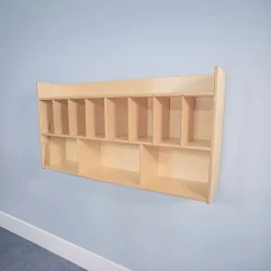 Wall Mounted Eight Cubby Diaper Cabinet | Birch Plywood Storage Organizer with Adjustable Dividers & Non-Toxic Finish