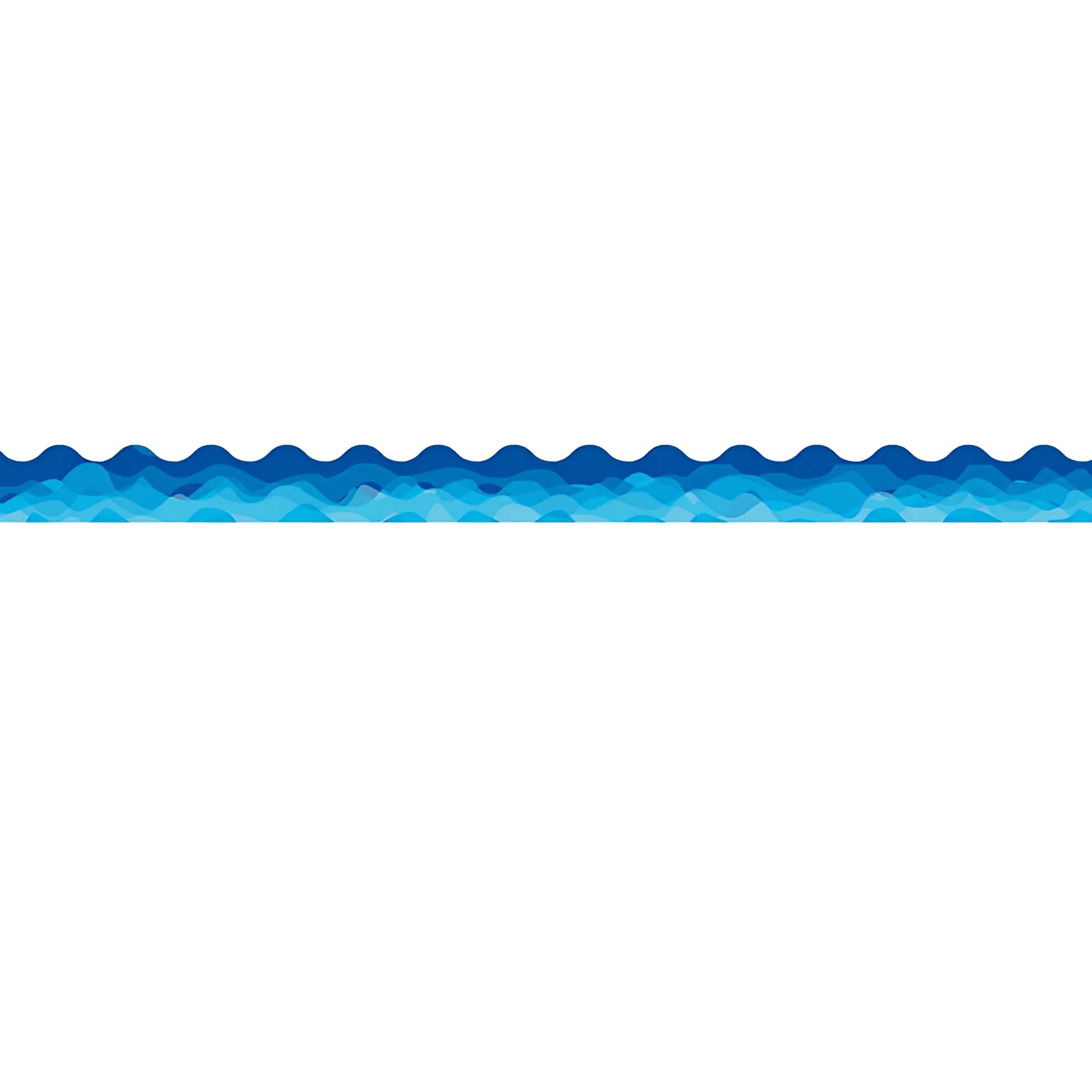Waves of Blue Wavy Bulletin Board Border, 35 Feet