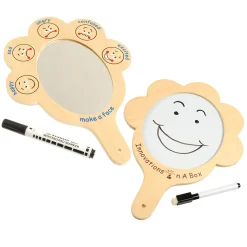 What Are You Feeling? Emotion Mirrors with Write & Wipe Surface | Set of 2