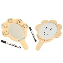 What Are You Feeling? Emotion Mirrors with Write & Wipe Surface | Set of 2