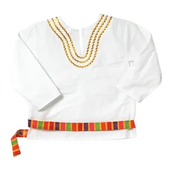 White and Rainbow Festival Top | Latin American Heritage