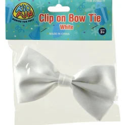 White Clip-On Bowtie for Kids – Classic Costume Accessory