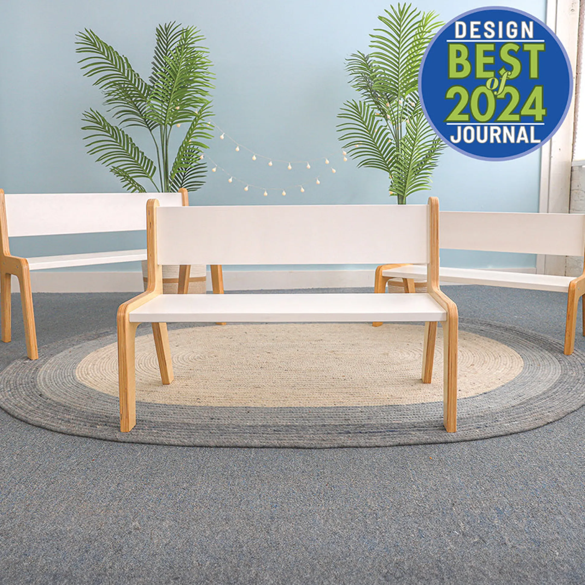 Whitney Plus 12″H Contoured Children’s Bench | Functional Classroom Seating