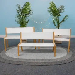 Whitney Plus 14″H Contoured Children’s Bench | Antimicrobial Classroom Seating