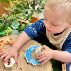 Who’s Hiding Garden Bugs Wooden Puzzle Set | Double-Sided Toddler Puzzle with Hidden Insects & Habitat Scenes
