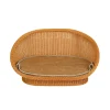 Wicker Reading Couch with Cushion | Natural Cosy Sofa Seating