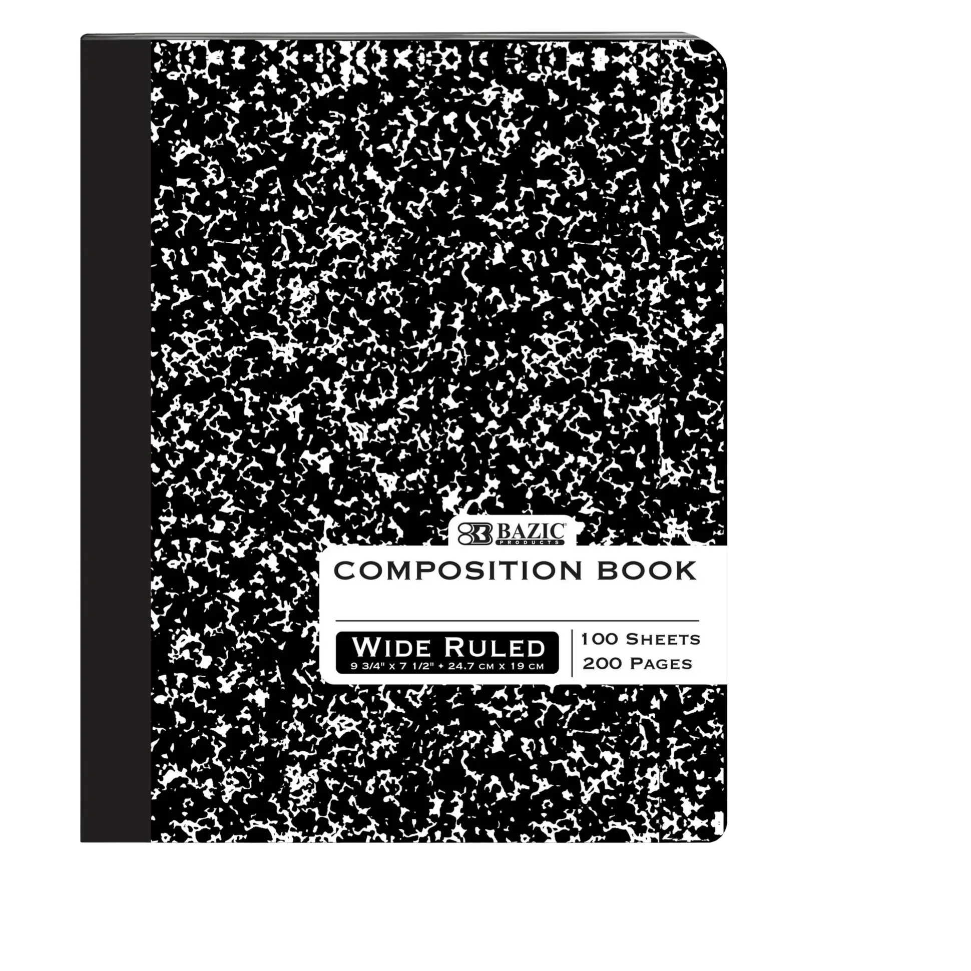 Wide Rule Composition Book, 100 Sheets, Black Marble