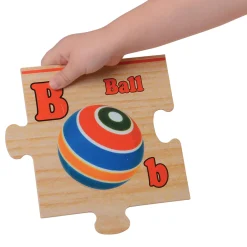 Wooden Alphabet Floor Puzzle | 26-Piece Educational Puzzle with Real Photos