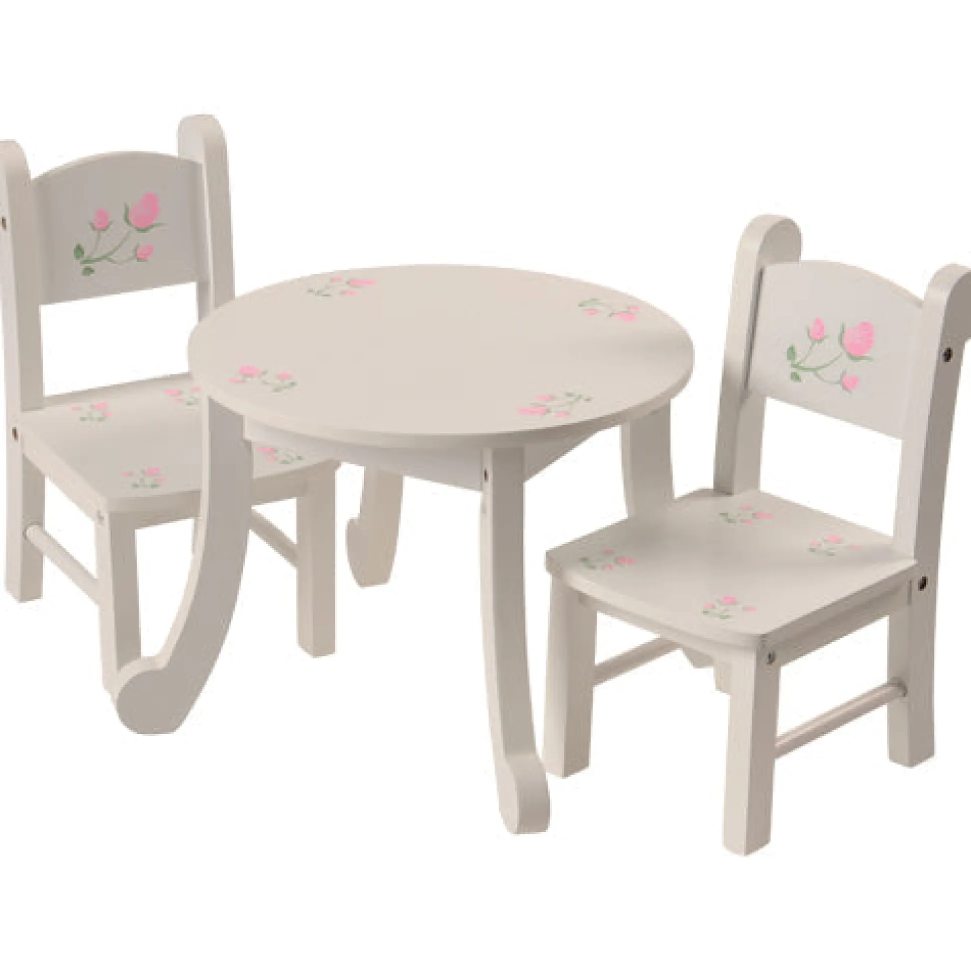 Wooden Doll Table & Chair Set with Floral Design | Ideal for 18" Doll Tea Parties