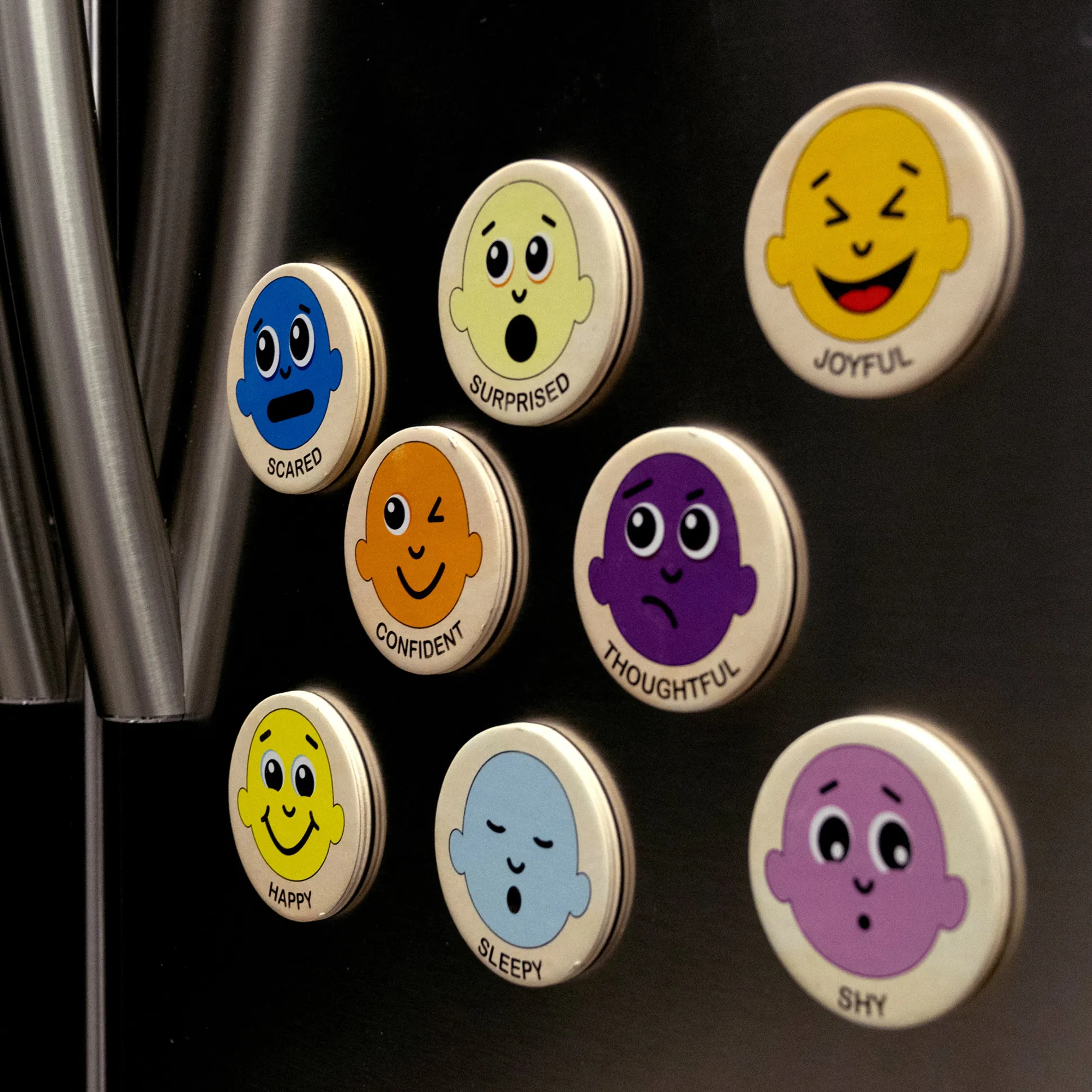 Wooden Emotion Magnets | 20-Piece Toddler Feelings Recognition Set