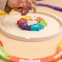 Wooden Emotions Learning Wheel | 3-in-1 Feelings Puzzle & Spinner Game
