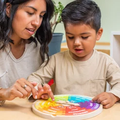 Wooden Emotions Learning Wheel | 3-in-1 Feelings Puzzle & Spinner Game