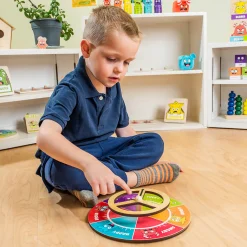 Wooden Emotions Steering Wheel | Hands-On Feelings & Self-Regulation Toy