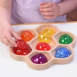 Wooden Flower Sorting Tray | Eco-Friendly Math & Loose Parts Play Tool