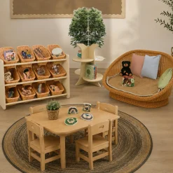 Wooden Rack of Baskets