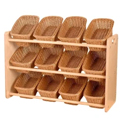Wooden Rack of Baskets