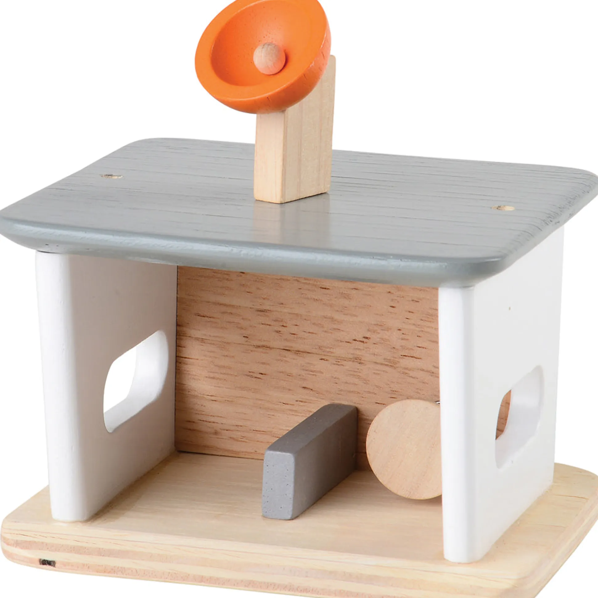 Wooden Rescue Center with Three Figures, Helicopter, Ambulance and Fire Truck