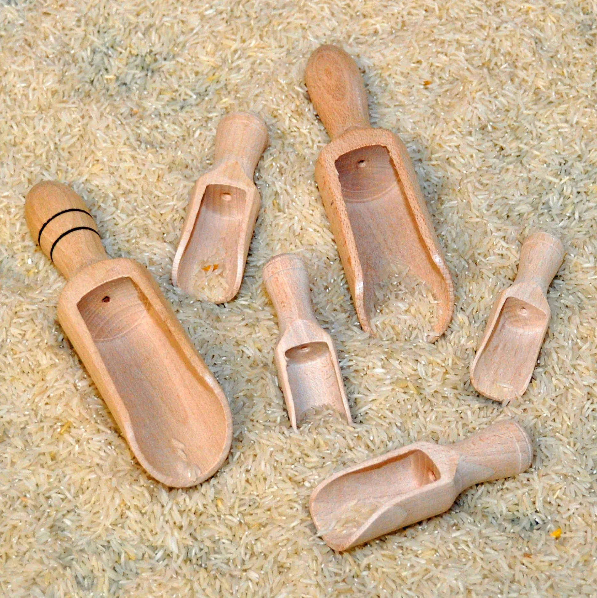 Wooden Scoops | Montessori Sensory Play & Fine Motor Development 6-Piece Set