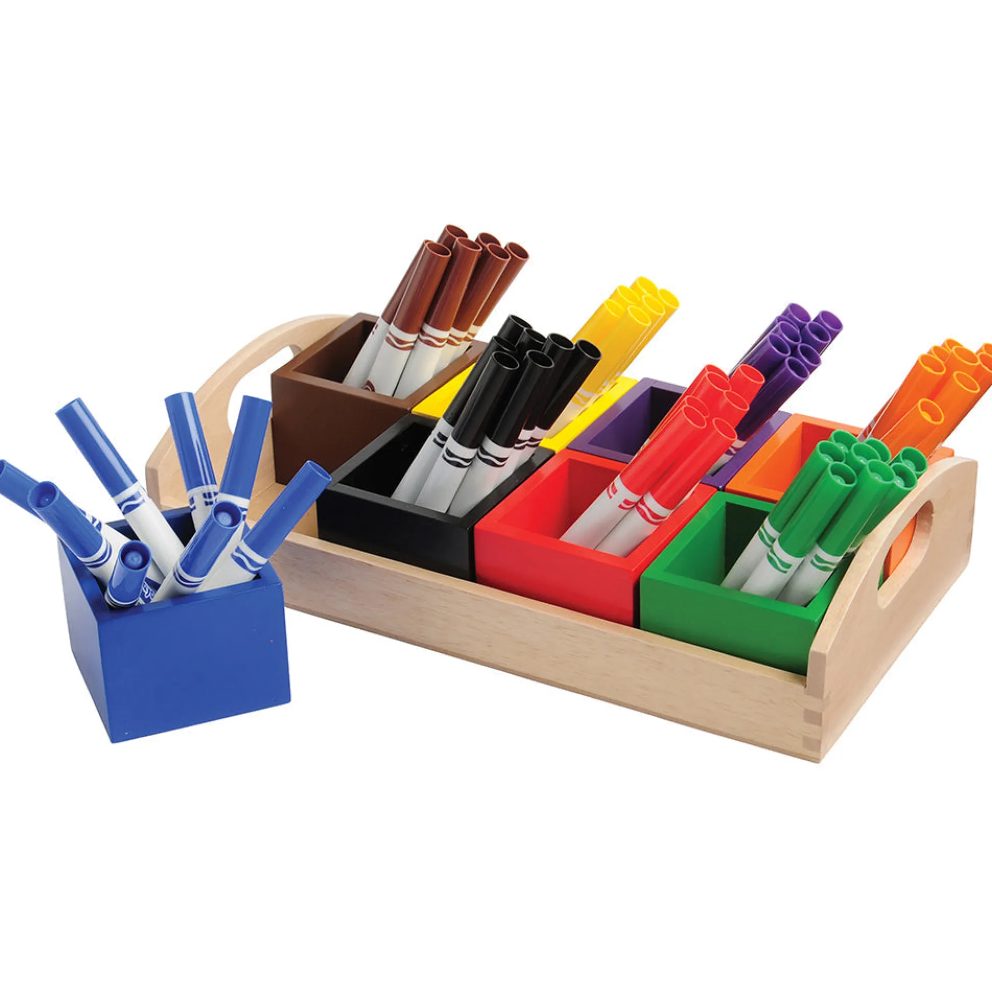Wooden Tray with Boxes