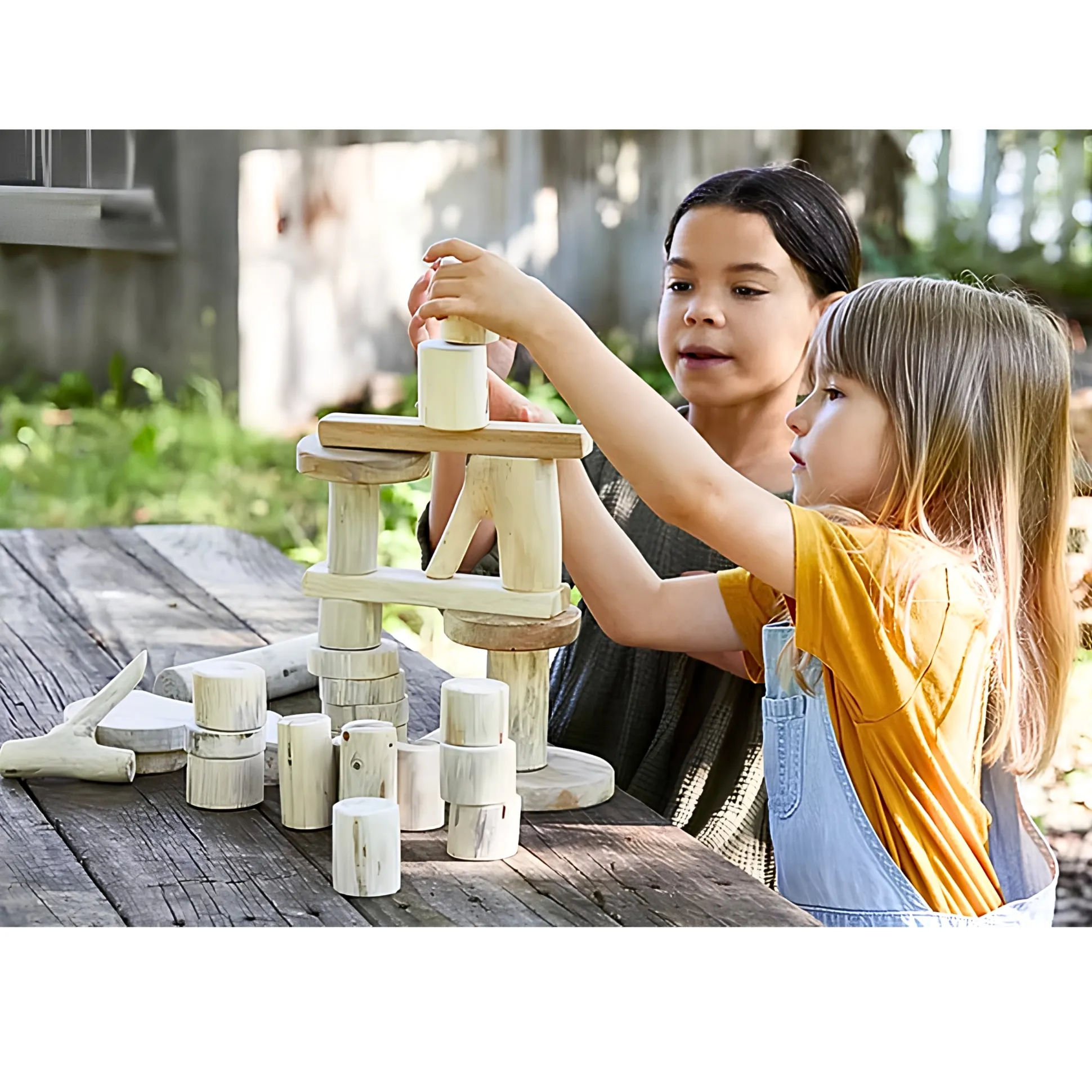 Wooden Tree Blocks | 36-Piece Set | Eco-Friendly Building Blocks
