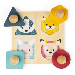 Woodland Animal Shape Puzzle | Toddler Shape Sorter with Chunky Animal Pieces