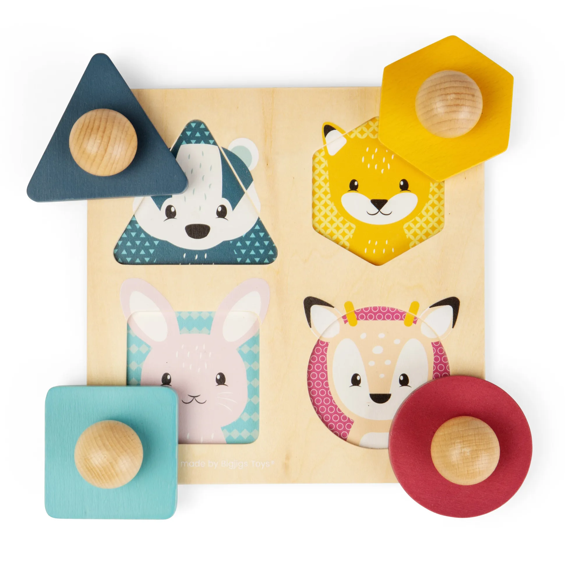 Woodland Animal Shape Puzzle | Toddler Shape Sorter with Chunky Animal Pieces
