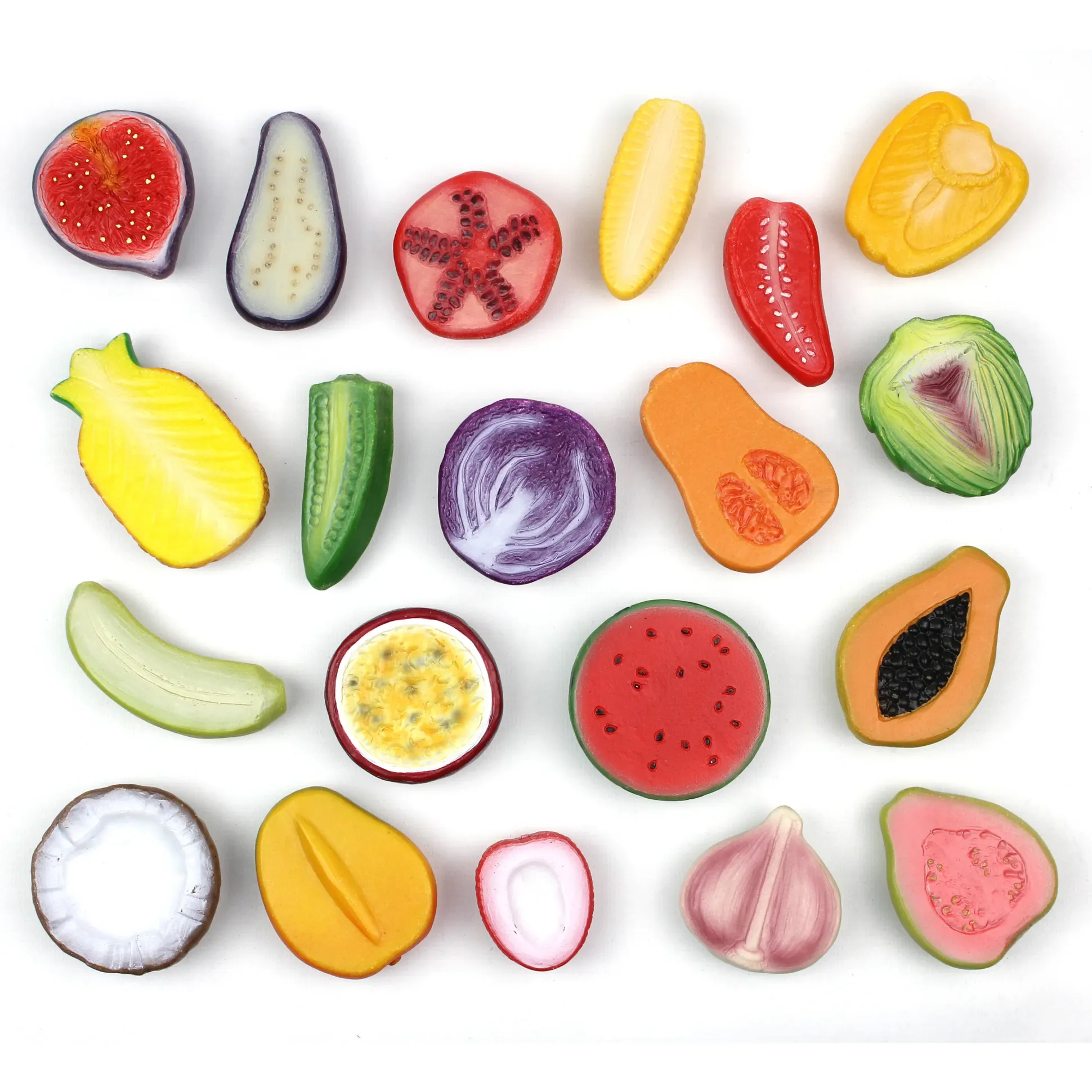 World Kitchen Sensory Play Stones | Global Fruit & Vegetable Tactile Play Set
