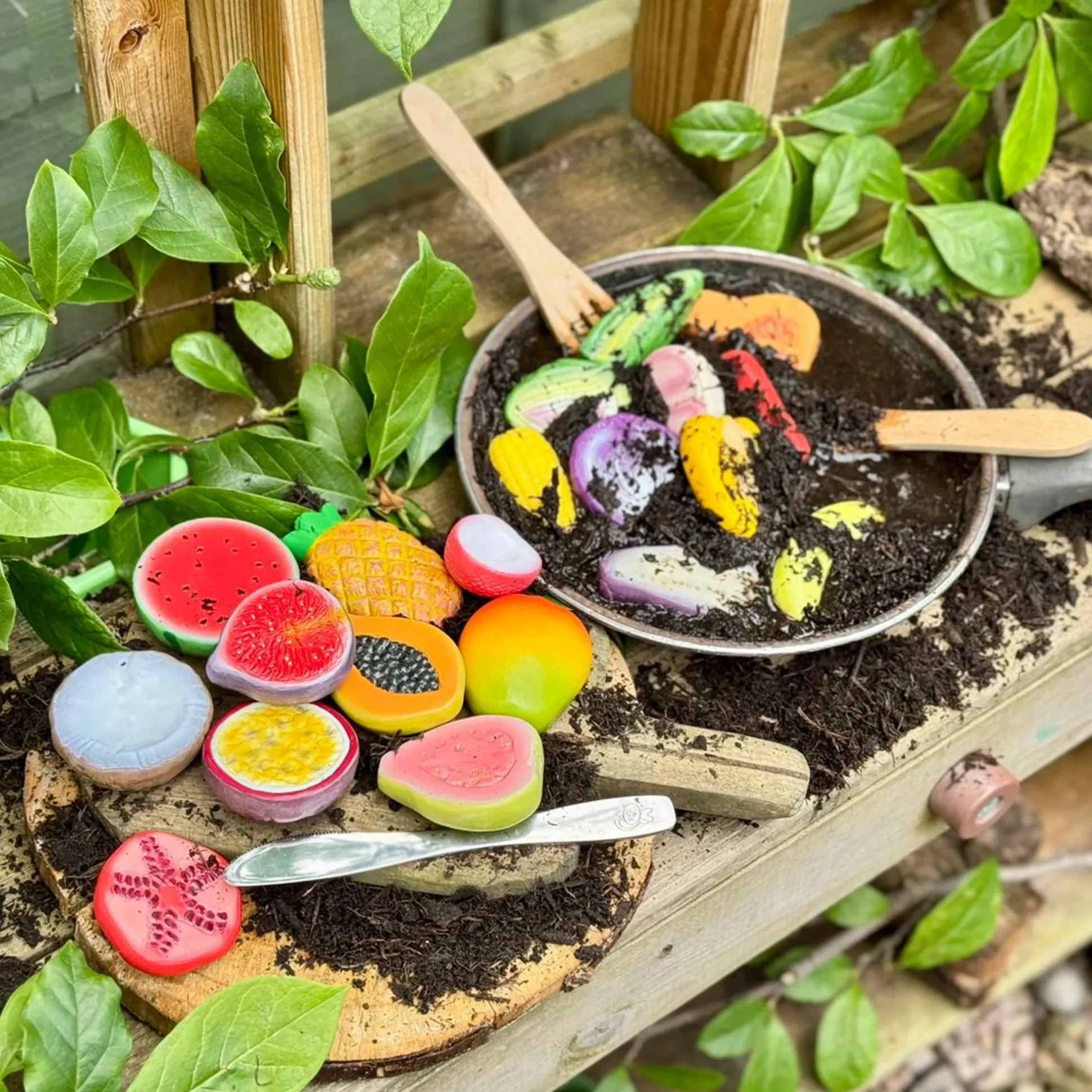 World Kitchen Sensory Play Stones | Global Fruit & Vegetable Tactile Play Set