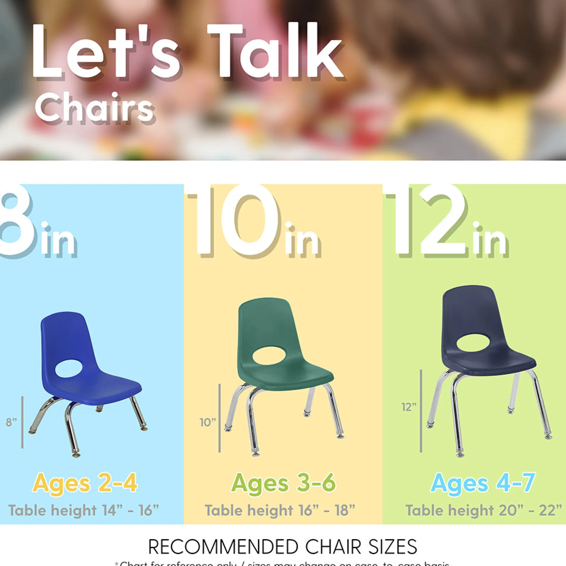 30" x 60" Adjustable Chunky Leg Table with 6 Chairs (12" seat height)