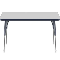 24" x 48" Gray Adjustable Activity Table | Durable Laminate Classroom Table with Standard Chrome Legs